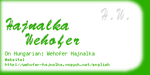 hajnalka wehofer business card